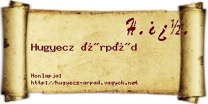 Hugyecz Árpád névjegykártya